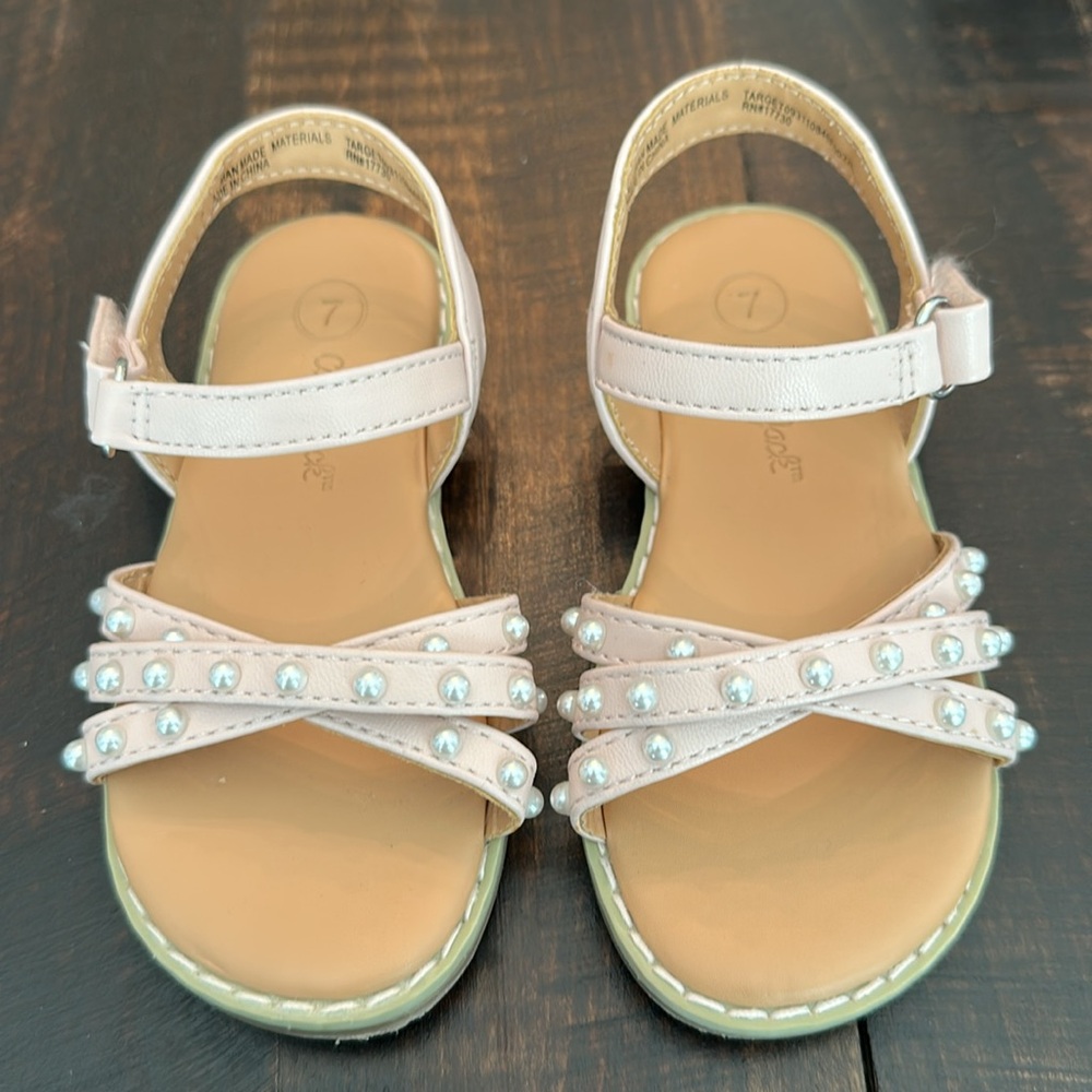 Toddler Girl Cat & Jack Pearl-Embellished Sandals